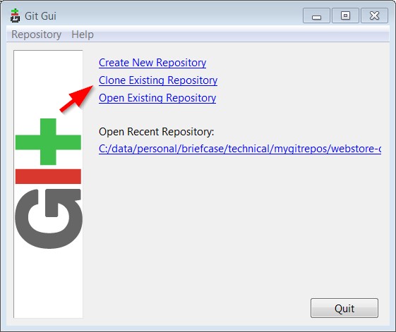 Git GUI Clone Repository